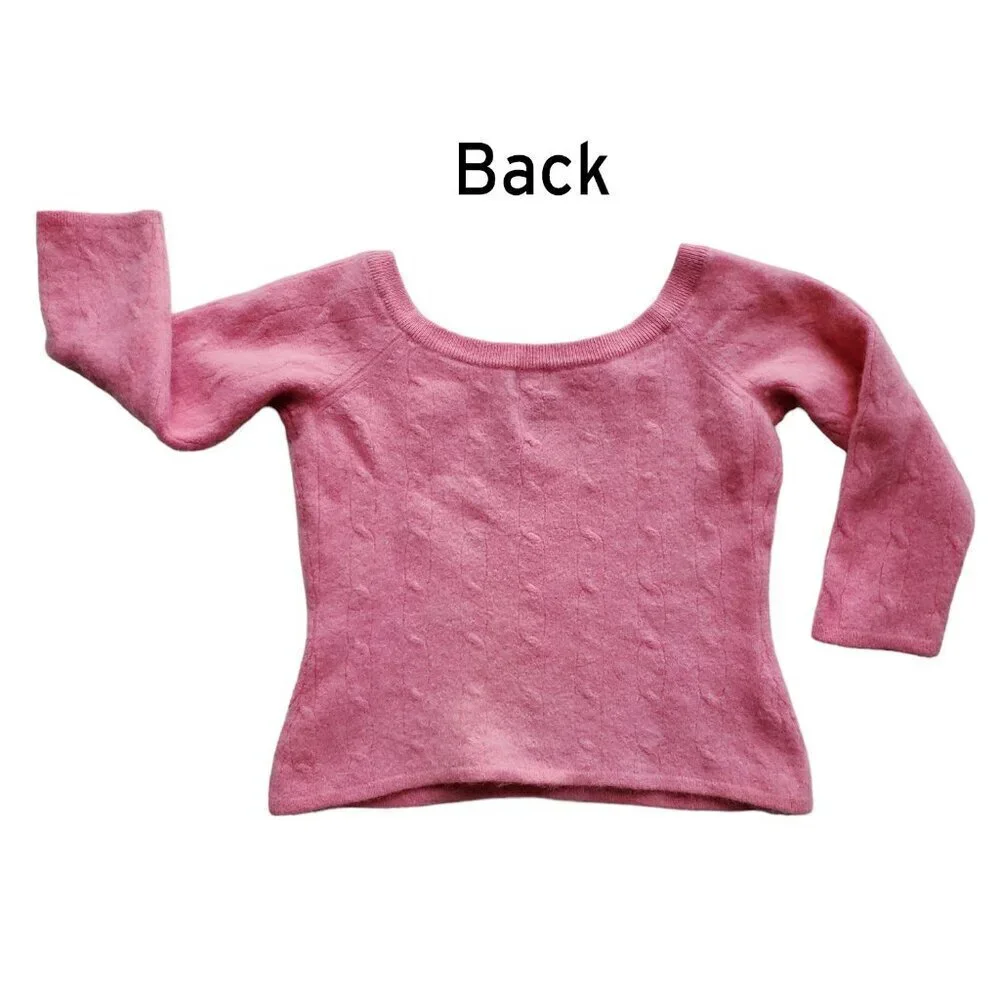 INC Girls 100% Cashmere Barbie Pink Sweater Size L